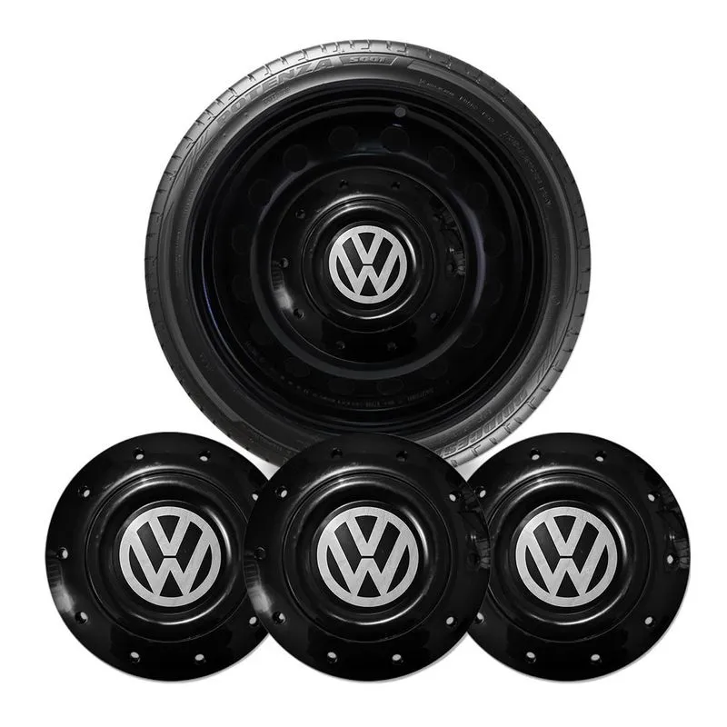 Jogo Calota Amarok Centro Roda Ferro Aro 14 15 4x100 Vw Gol