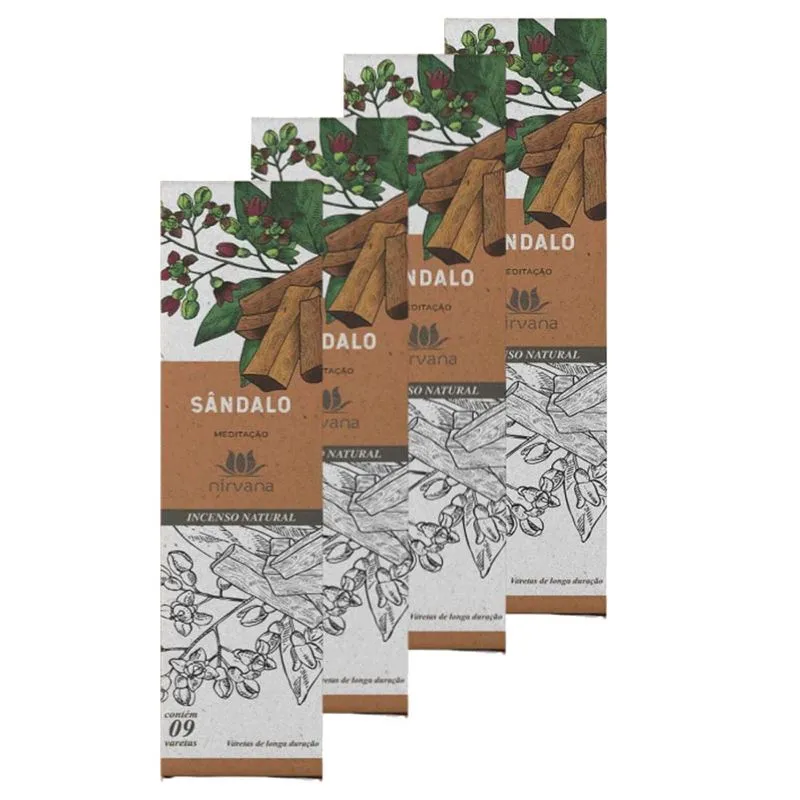 Incenso Sândalo - Kit Com 4 - Dist Viva Melhor
