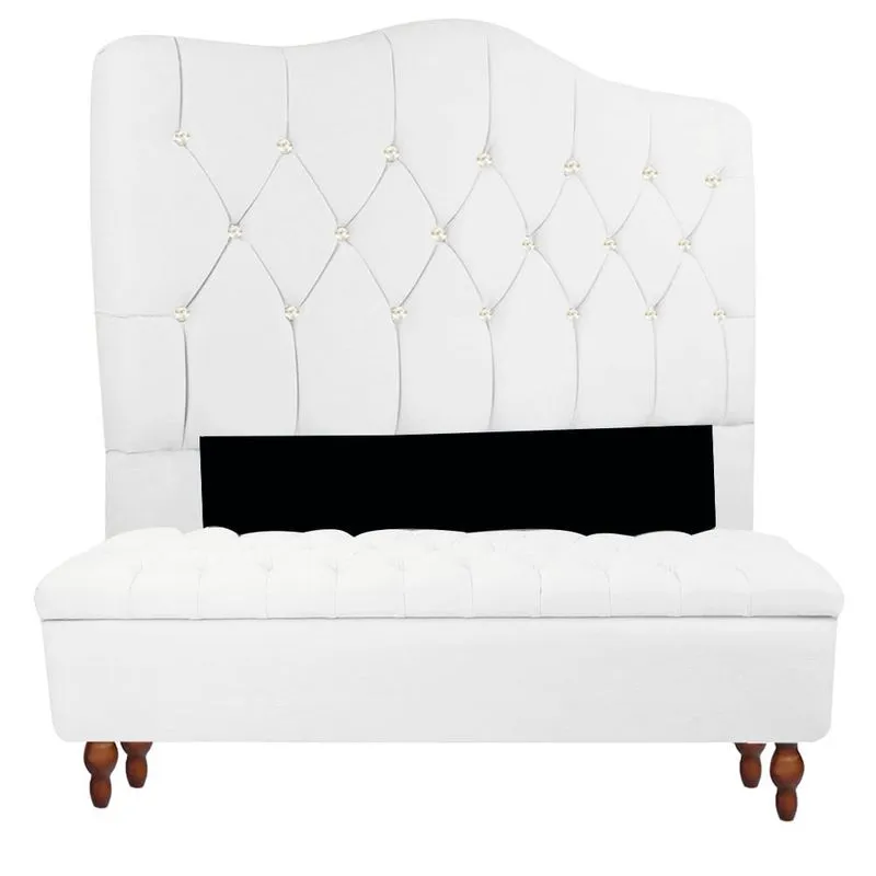 Conjunto Cabeceira Atena e Recamier Casal Bia 140 cm