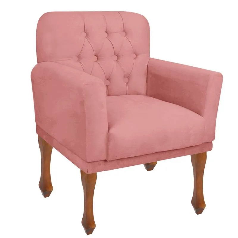 Poltrona Decorativa Em Capitonê Para Sala Estar Bia