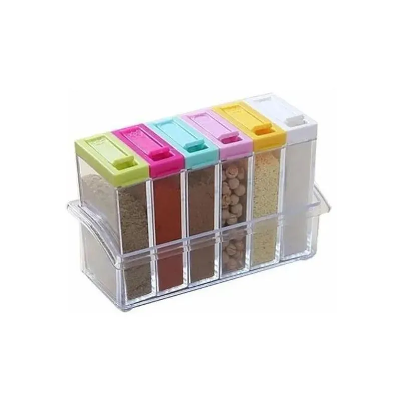 Porta Condimento Tempero Organizador C/6 Potes