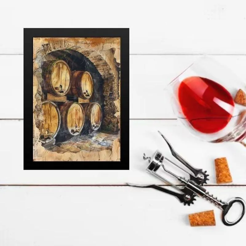 Quadro Vintage Adega De Vinho 33X24Cm