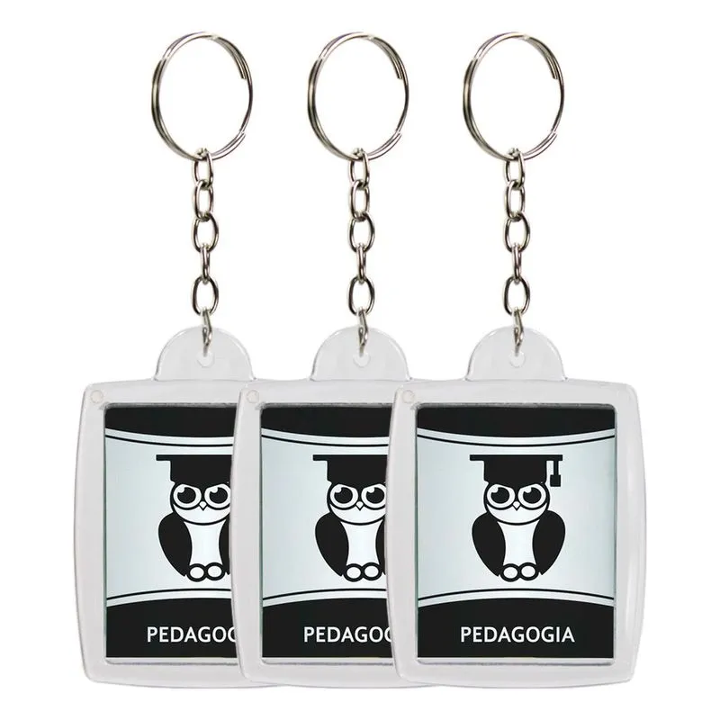 Kit De 10 Chaveiros Acrílicos 3x4cm Para Festas Formaturas Pedagogia