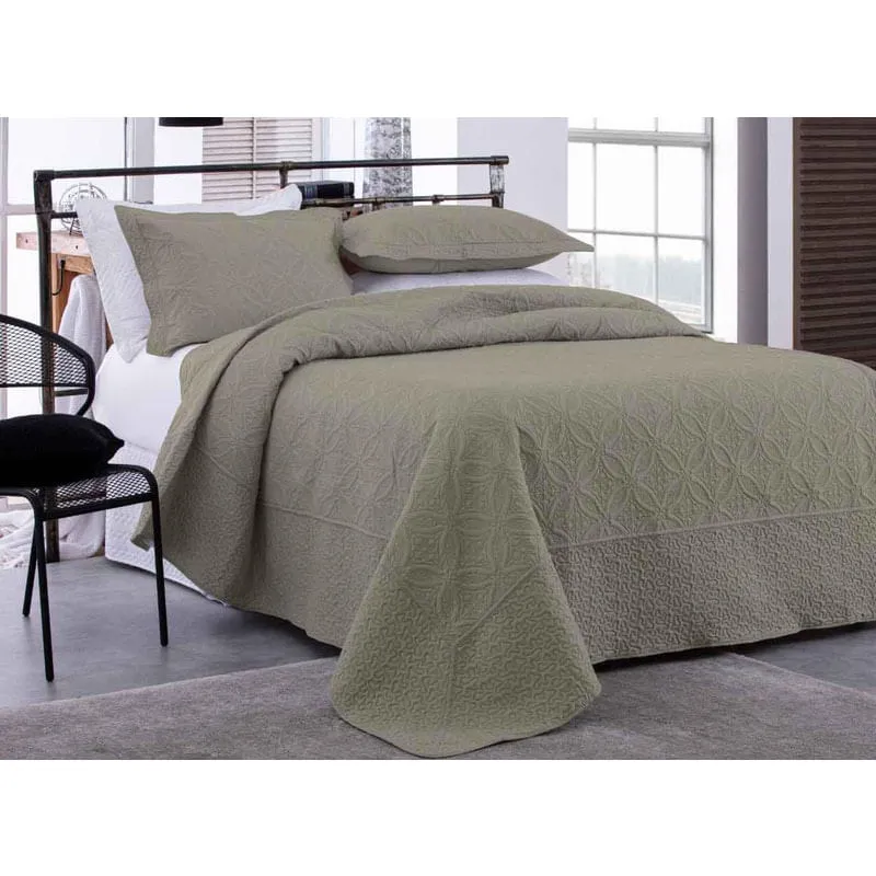 Cobre Leito Liso Colcha King Matelada Rozac Provence Fendi