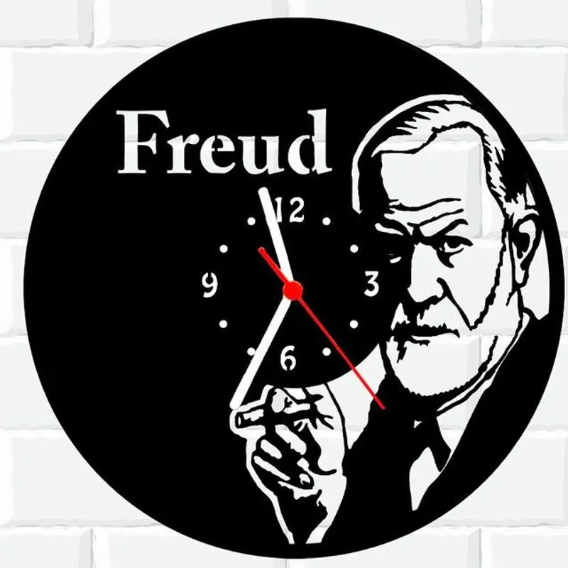 Relógio Parede Vinil Lp Ou Mdf Sigmund Freud 1