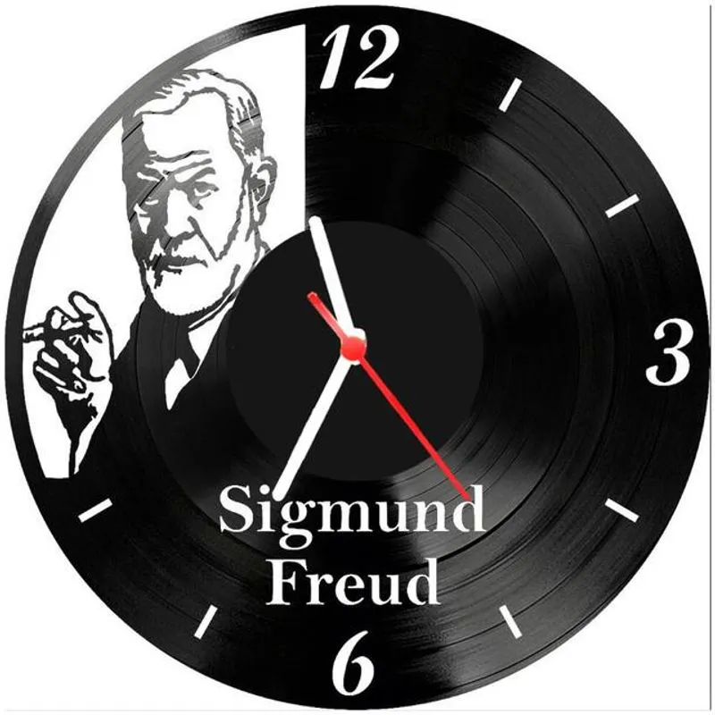 Relógio Parede Vinil Lp Ou Mdf Sigmund Freud 2