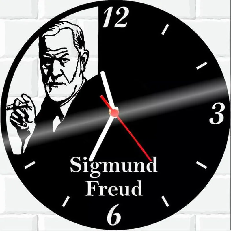 Relógio Parede Vinil Lp Ou Mdf Sigmund Freud 2