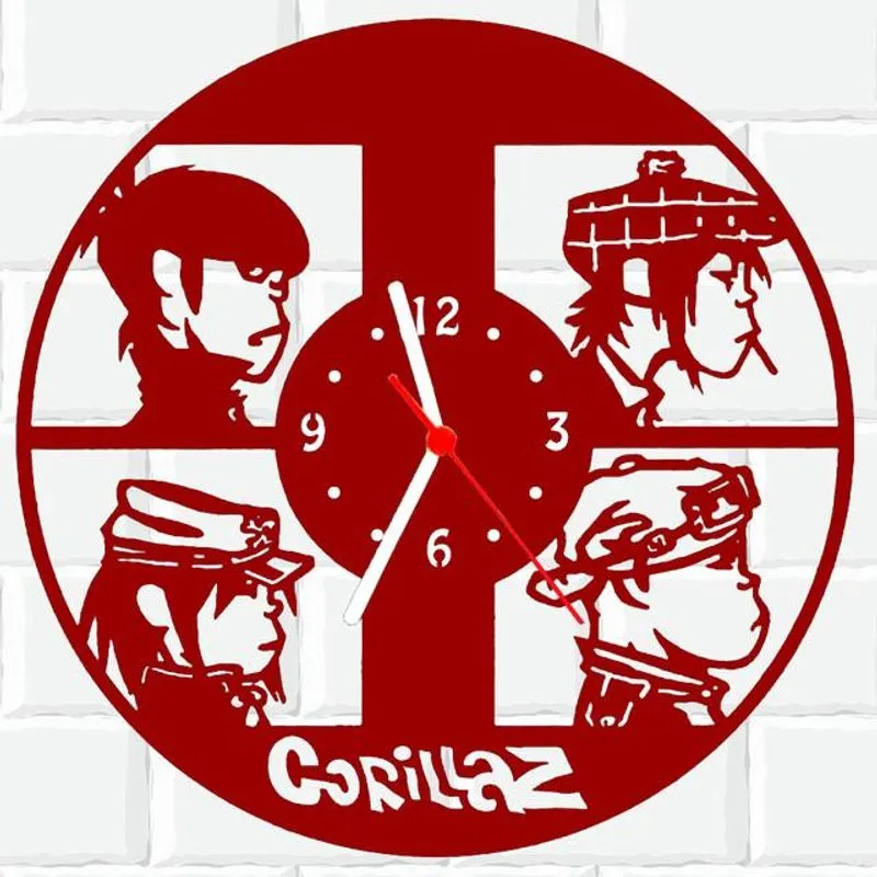 Relógio Parede Vinil Lp Ou Mdf Gorillaz Musica