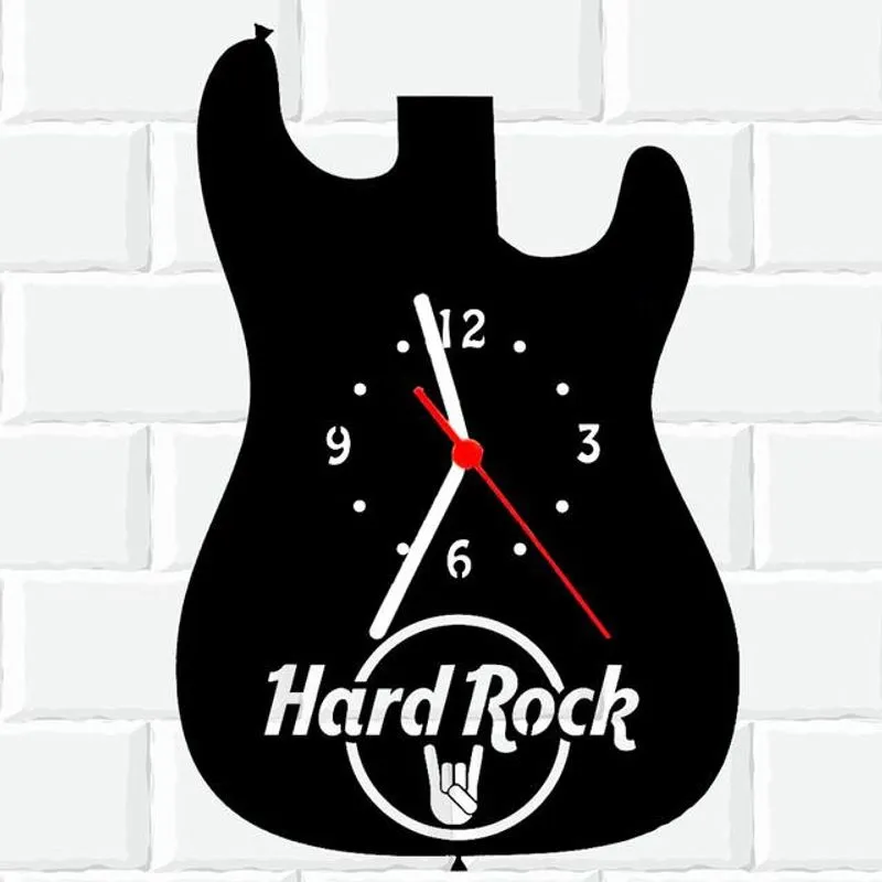 Relógio Parede Vinil Lp Ou Mdf Guitarra Rock 6