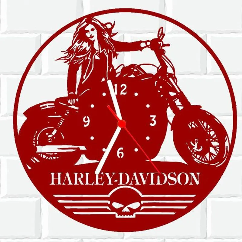 Relógio Parede Vinil Lp Ou Mdf Harley Davidson Moto 3