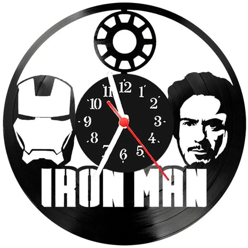 Relógio Parede Vinil Lp Ou Mdf Homem De Ferro 3