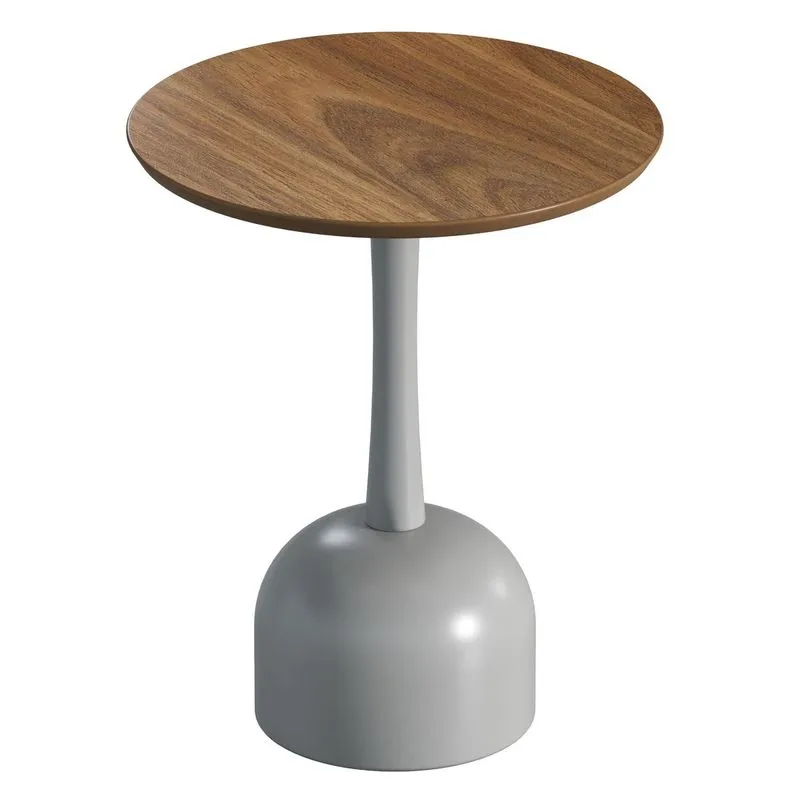 Mesa Lateral Form Tampo Freijo Natura 40cm Haste Adorno Trufa Fendi 30cm - Portal Decor.