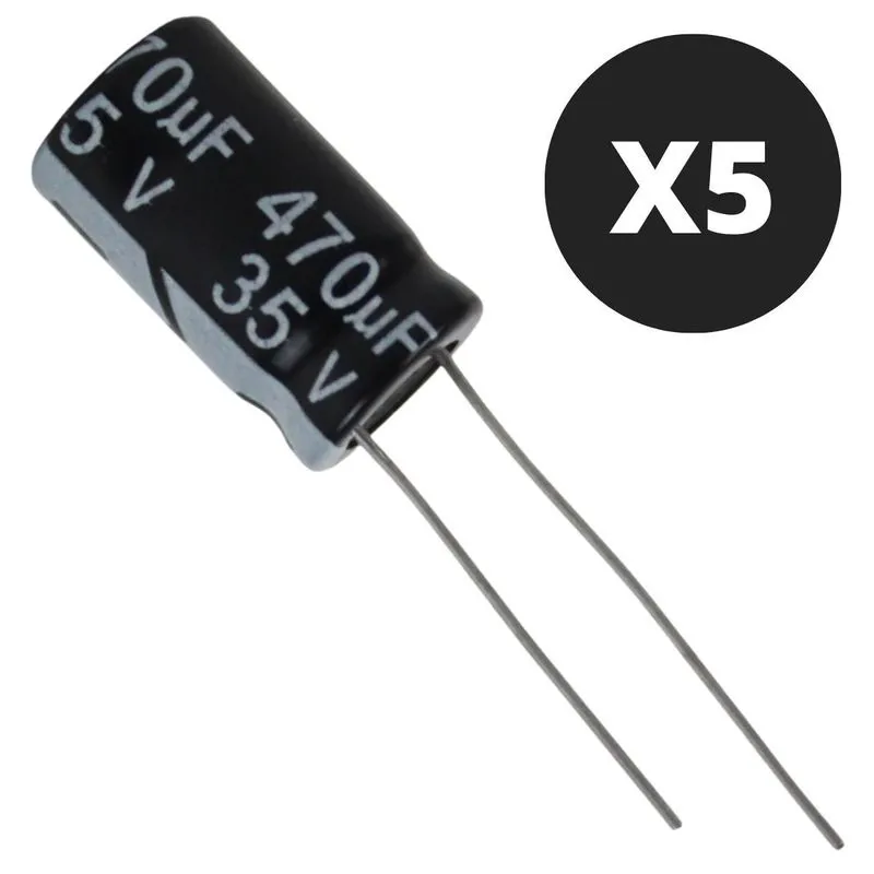 Kit 5 Capacitor Eletrolitico 470x35v-105 Graus Novo