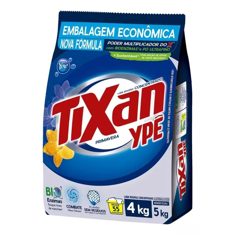 Lava Roupas Sabão Em Pó Tixan Ypê Primavera 4kg
