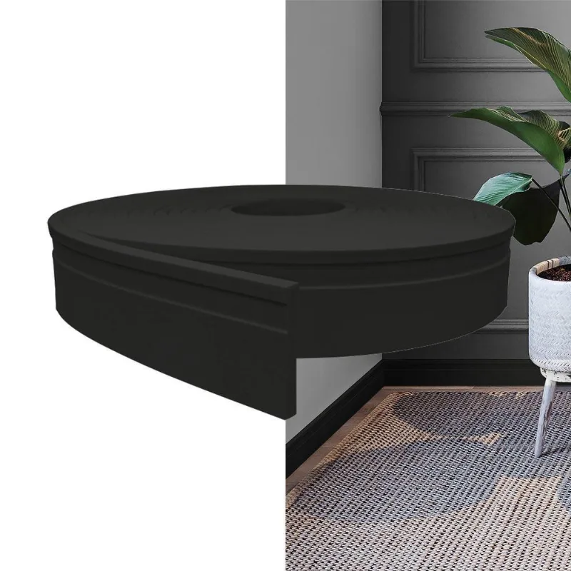 Rodapé Eva Autocolante 7cm Rp16 Preto 5 Metros Meurodapé