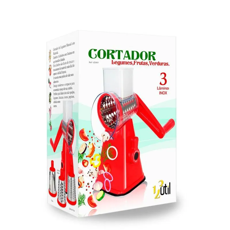 Kit Ralador Fatiador Picador Alimentos Legumes 12 Peças