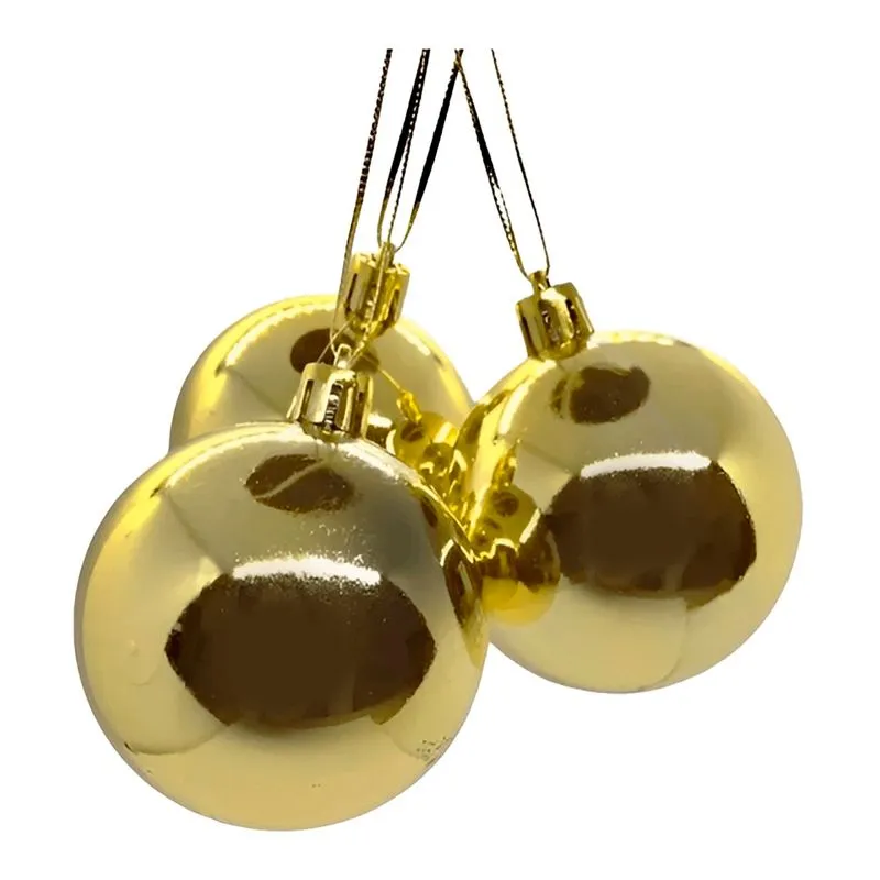 Kit 12 Bolas Dourada Decoração De Natal Árvore De Natal 60mm