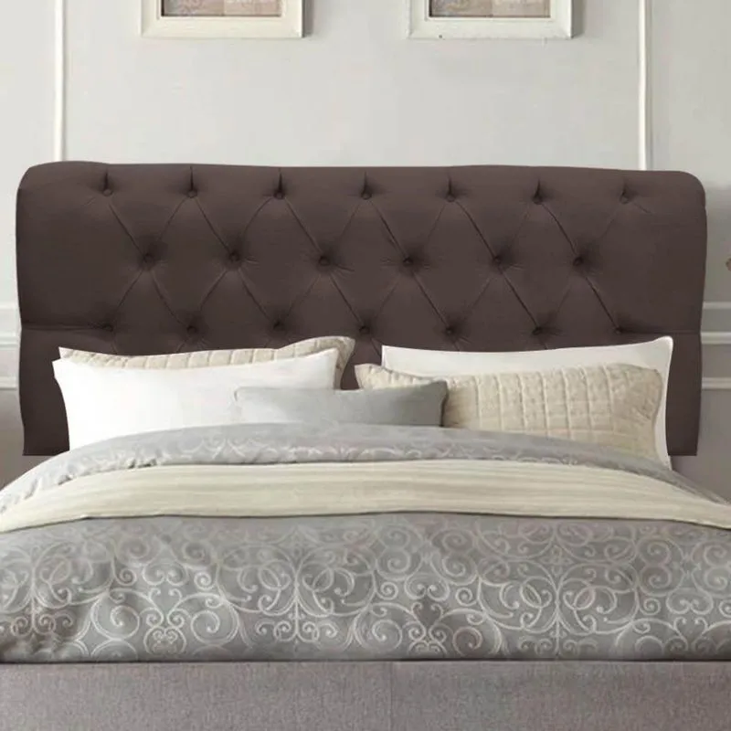 Painel Estofado Livia Queen Size Madeira Maciça Couro Sintético Marrom Gat Magazine