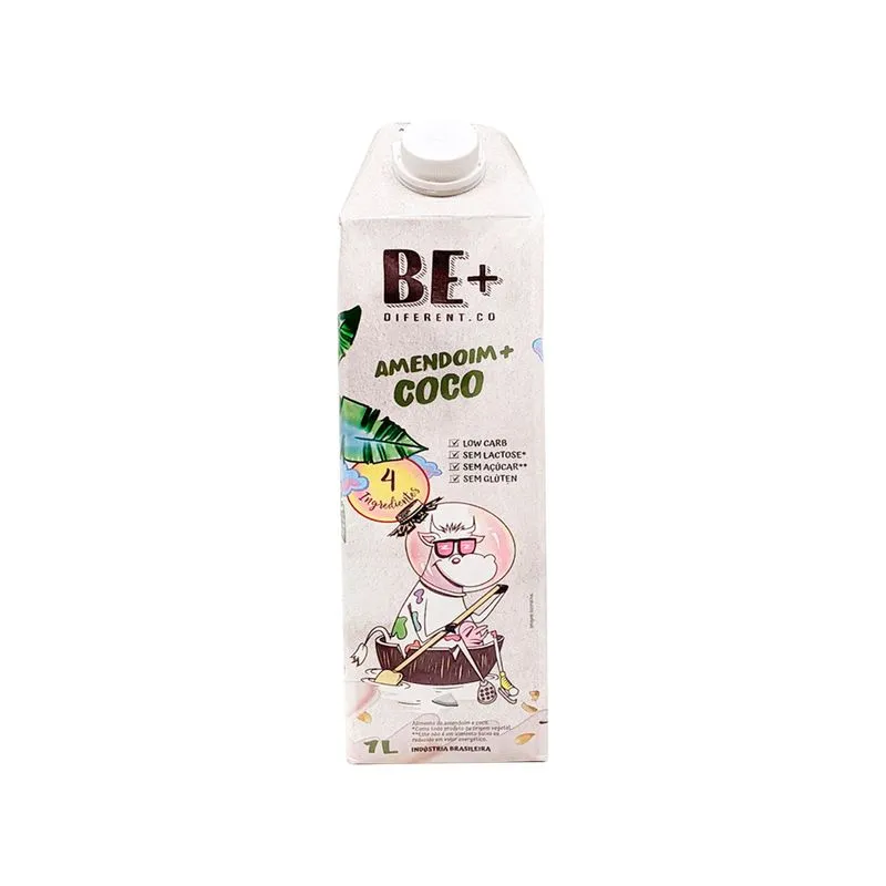 Leite Vegetal Amendoim E Coco Sem Glúten Sem Açúcar Be+ 1l