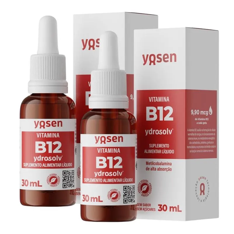2x Vitamina B12 Metilcobalamina Ydrossolv Yosen 30ml