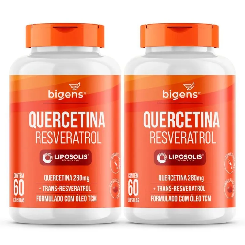 2x Quercetina Resveratrol Liposolis Bigens 60 Capsulas