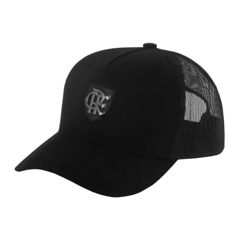 Boné Flamengo Aba Curva Truck Metal Preto Super Cap UN