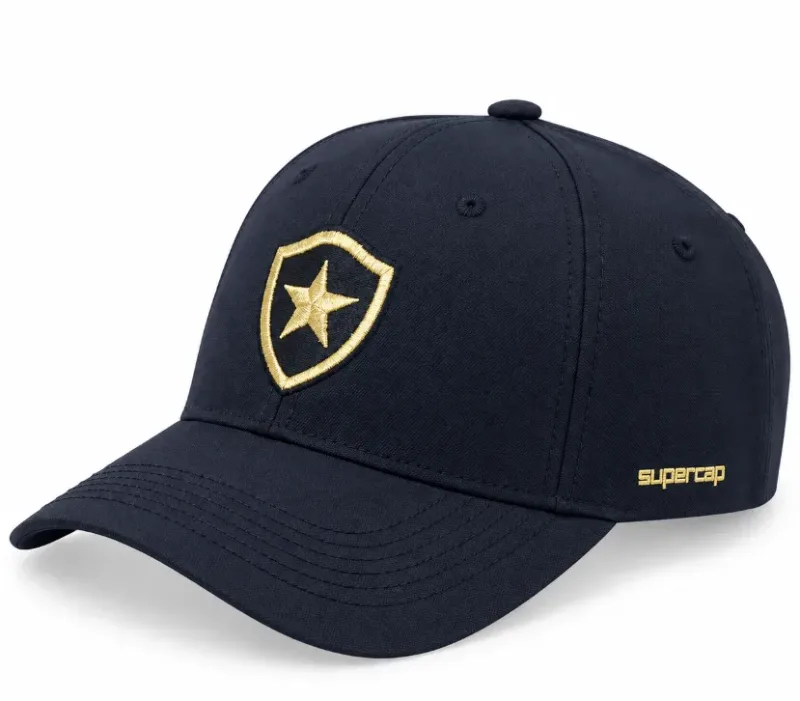 BONE BOTAFOGO U PRETO C/ESCUDO DOURADO