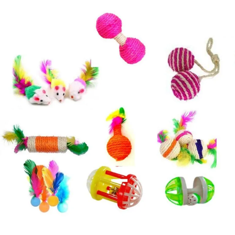 Kit Brinquedos Para Gatos - 9 Peças.