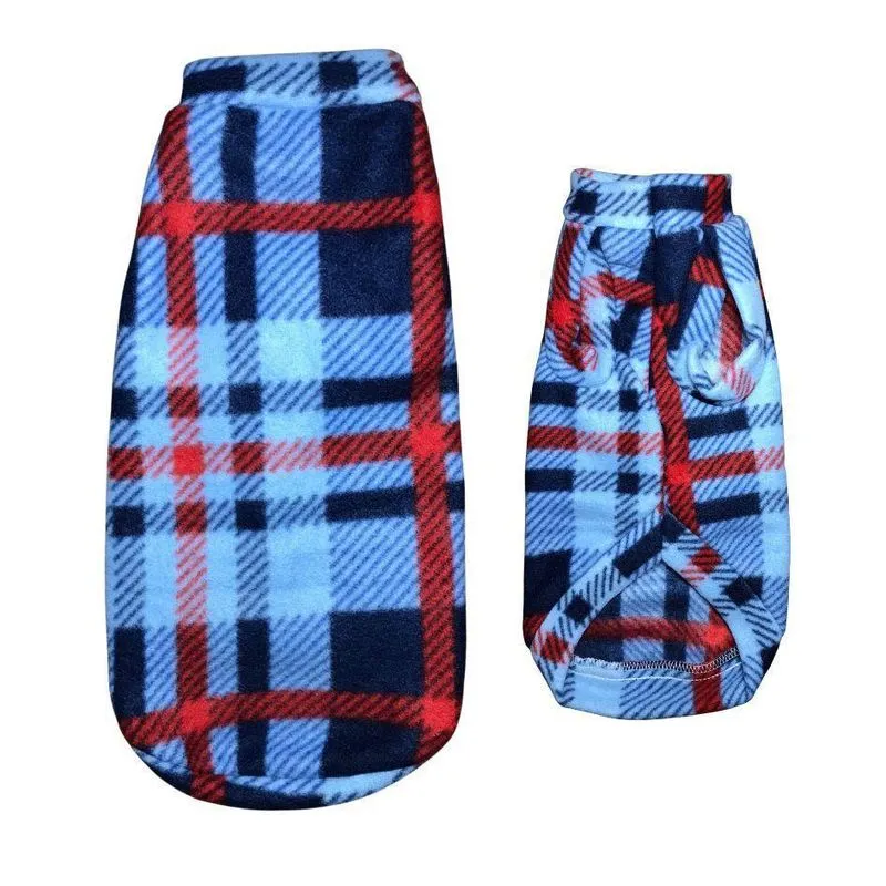 Roupa De Frio Para Cachorro - Azul Xadrez M