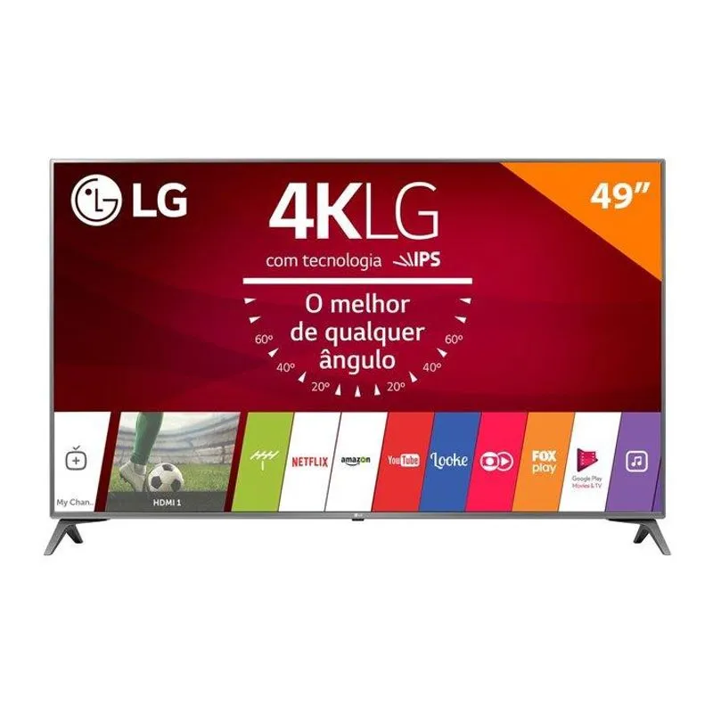 Smart TV 4K LED 49” LG 49UJ6565, Ultra HD, 4 HDMI, 2 USB, webOS 3.5, Wi-Fi Integrado