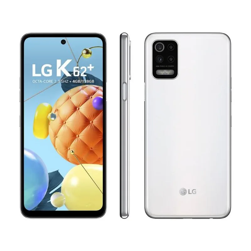 Smartphone LG K62+ 128GB Azul 4G Octa-Core 4GB RAM Tela 6,59” Câm. Quádrupla + Selfie 28MP Dual Chip Smartphone LG K62+ 128GB Branco 4G Octa-Core - 4GB RAM Tela 6,59” Câm. Quádrupla + Selfie 28MP - LG