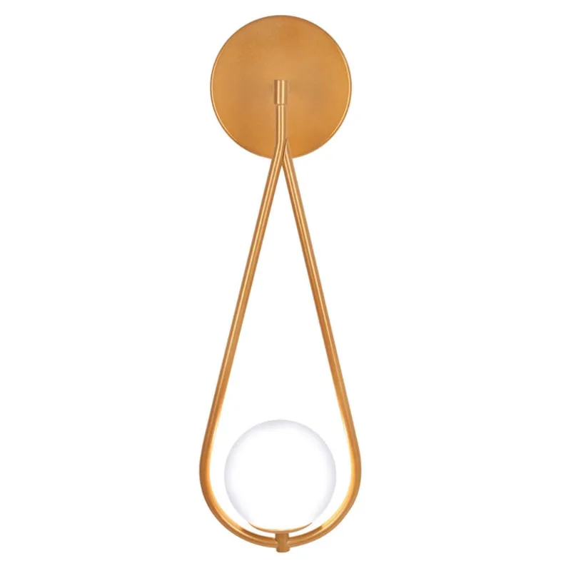Arandela Luminária Parede Gota Moderna Globo Vidro Dourado