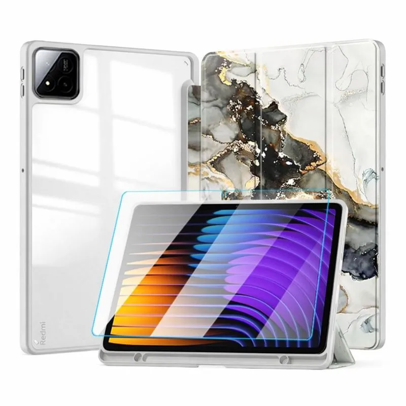 Capa Acrílico Marmorizado Para Xiaomi Pad 7 11.2 2025+ Vidro