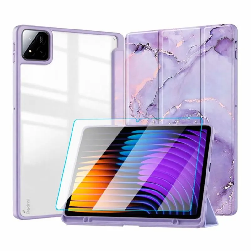 Capa Acrílico Marmorizado Para Xiaomi Pad 7 11.2 2025+ Vidro