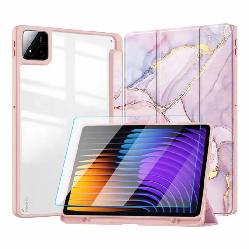 Capinha Mármore Acrílico Para Tablet Pad 7 11.2 + Película