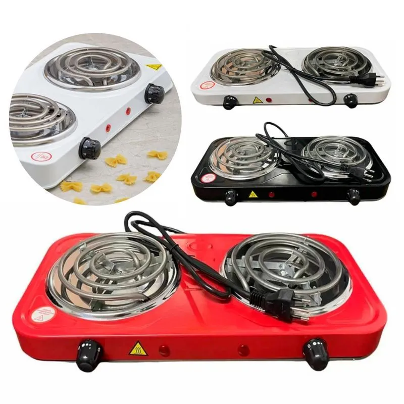 Fogão Elétrico Portátil 2 Bocas 2000w Fogareiro Camping Cook