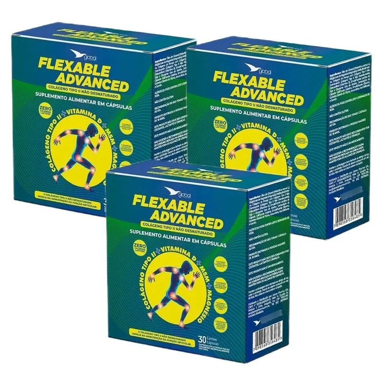 3x Colágeno Tipo Ll- Flexable Advanced- 30caps- Global