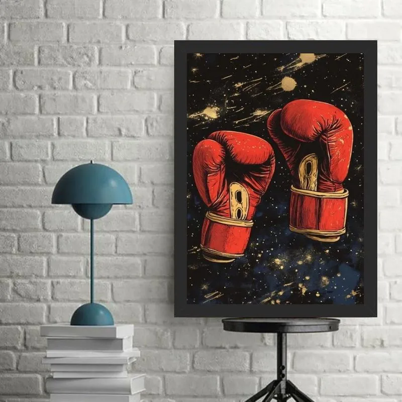 Quadro Decorativo Boxe - Luvas Vermelhas 24X18Cm