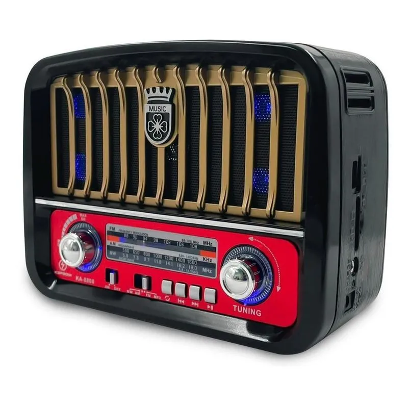 Caixa De Som Vintage Portátil Am Fm Sw Recarregavél