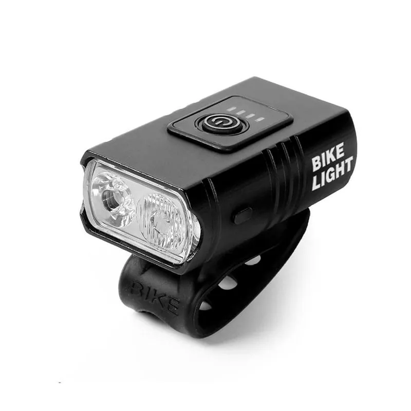Farol Bike Led T6 2 Leds Usb - Recarregável - 6000 Lumens