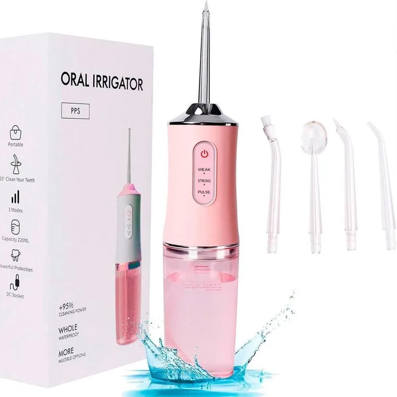 Lavador Bucal Recarregável 4 Bicos Higienizar Dentes E