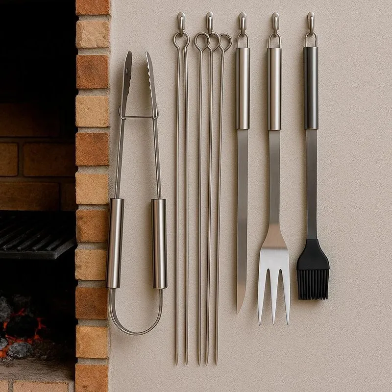 Kit Churrasco Profissional Com Estojo Para Transporte
