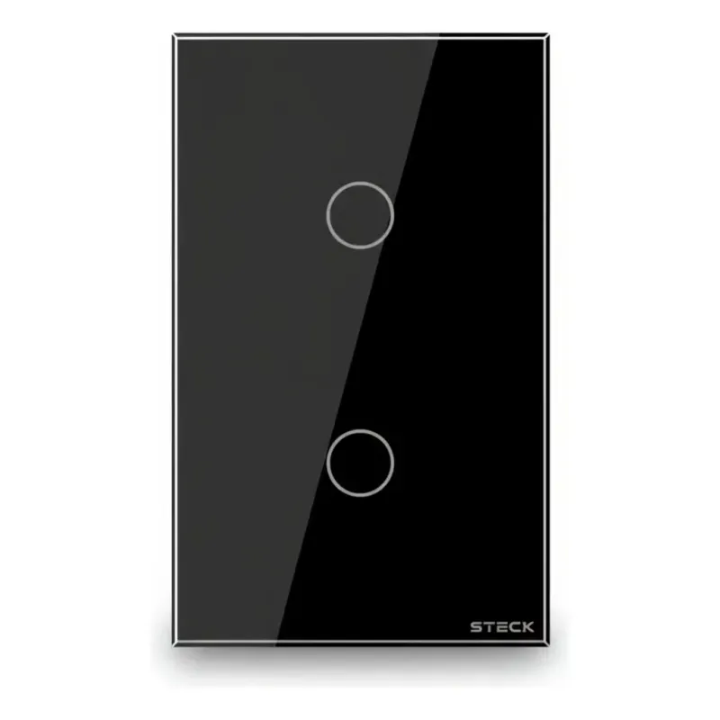 Conjunto Montado Interruptor 4x2 Touch Smart 2 Módulos Preto Steck