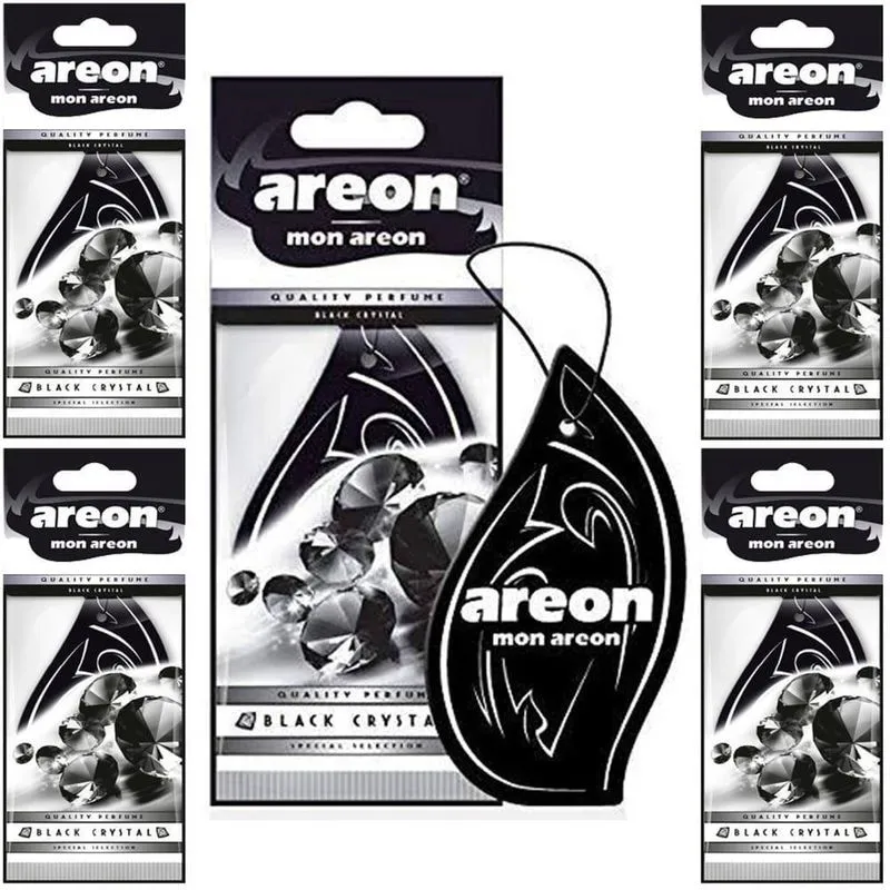 Kit 5 Perfumes Pra Carro Cheirinho Areon Black Crystal