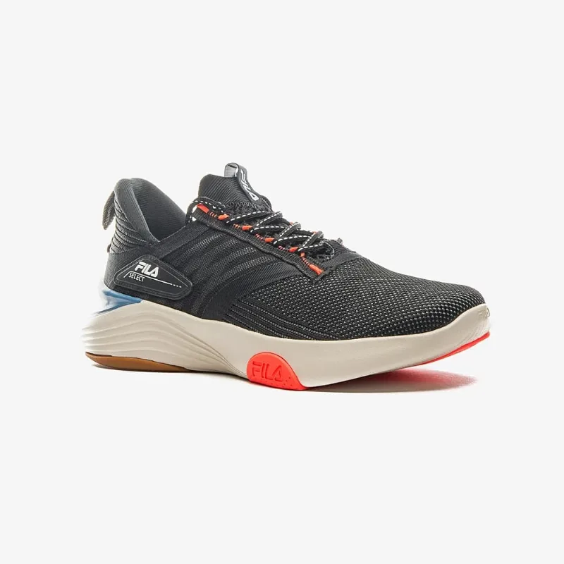Tênis Esportivo Masc Fila Select Preto/Branco/Coral 1124551