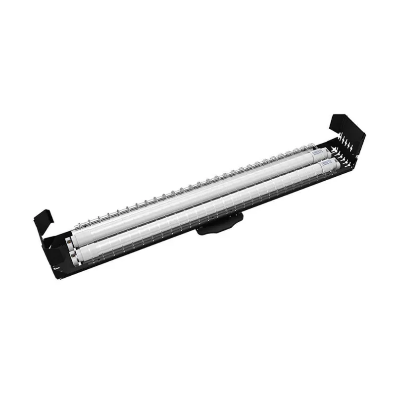 Luminária Taschibra Lumifacil Pequena 2x T8 Led Preta Bivolt 6500k Luz Fria