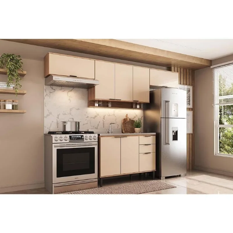 Cozinha Completa Alpha 4 Portas 2 Gavetas MDF 120 cm Off White