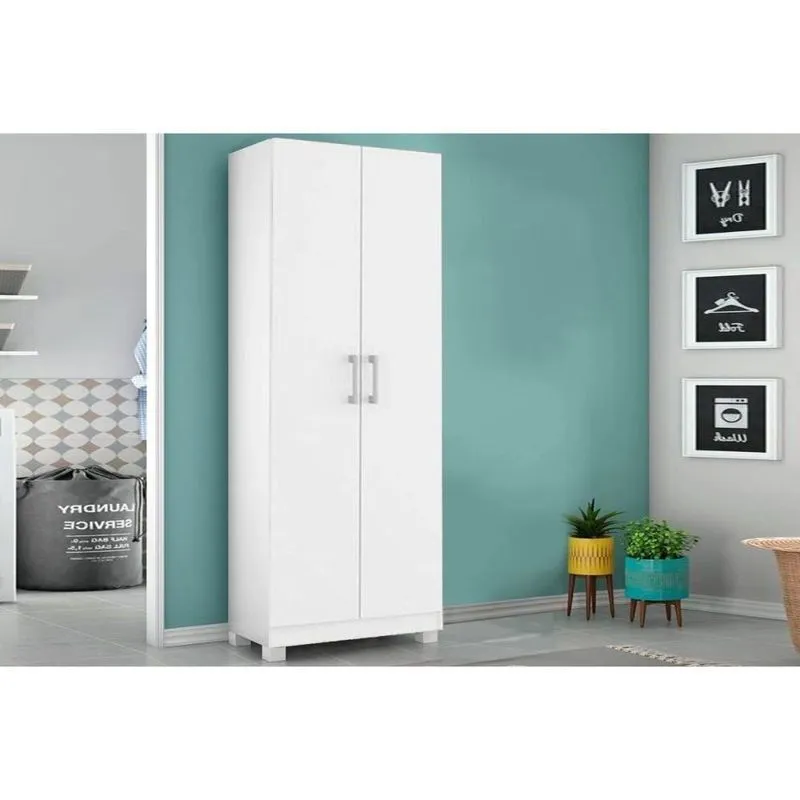 Armário Multiuso Lavanderia 626 C- 2 Portas E Pés Branco - Carraro