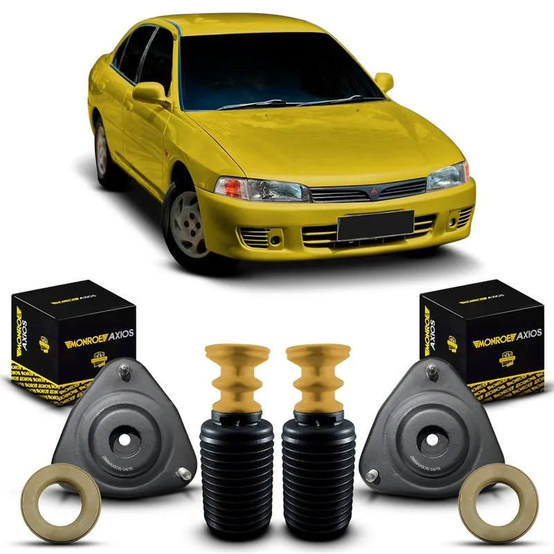 Par Kit Coxim Batedor Suporte Reparo Rolamento Batente Coifa Amortecedor Dianteiro Mitsubishi Lancer 1997 1998 1999 2000