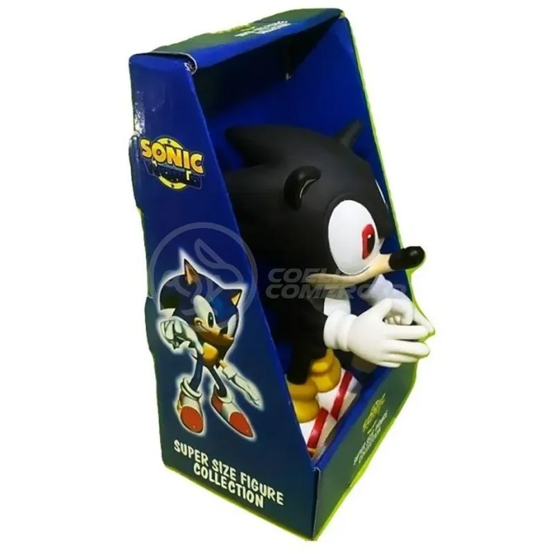 Boneco Action Figure Sonic Preto Articulado 23cm